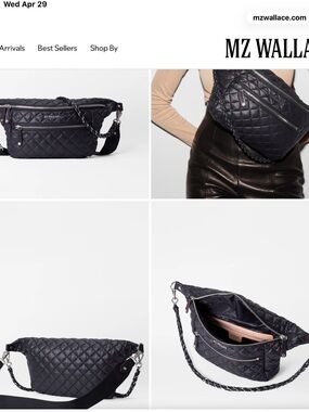 MZ Wallace Black Quilted Crossbody Belt bag.  Like new